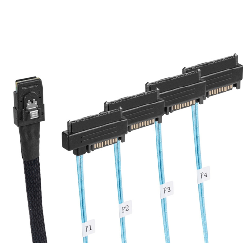 Mini Sas Sff-8087 auf 4 Sff-8482 Server-Festplatten-Datenkabel, 0,5 m 2