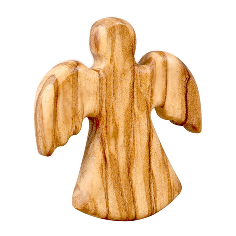 Angel Olive Wood Baptism Prayer Decoration Wooden Crafts,Wings Inward-image-OPC-PJ5CTVR-NEW
