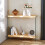 80cm Rectangular Narrow Console Entry Table with Tempered Glass Legs 3
