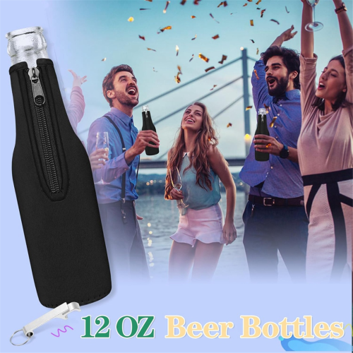 Beer Bottle Cooler Sleeves, Zip up Neoprene 1