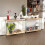 80cm Rectangular Narrow Console Entry Table with Tempered Glass Legs 8