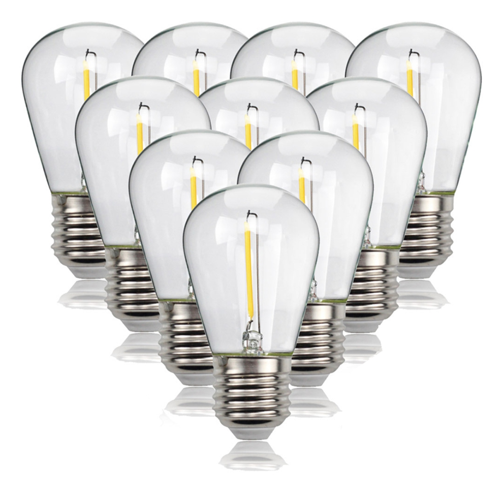 10 Luci A Led Infrangibili, Bianco Caldo 2700K, Attacco E27