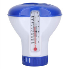 Floating Pool Chlorine Dispenser with Thermometer Tablet Holder Floating Tablet Dispenser