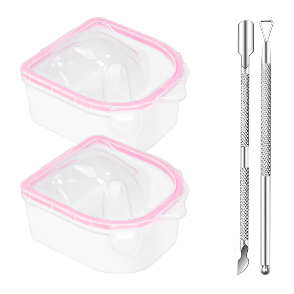 4 Pcs Soak Off Bowl Manicure Bowl, Double Layer Soaking Bowl