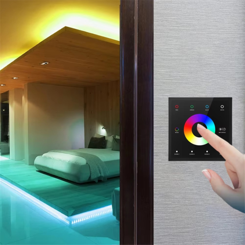 Wall Switch Dimmer Controller Wall-Mounted Touch Panel Switch Black 2