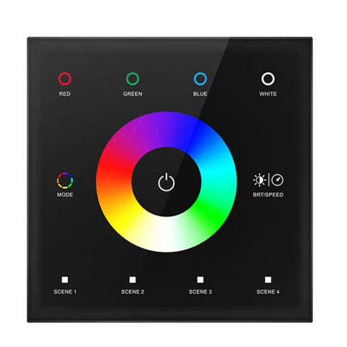 Wall Switch Dimmer Controller Wall-Mounted Touch Panel Switch Black
