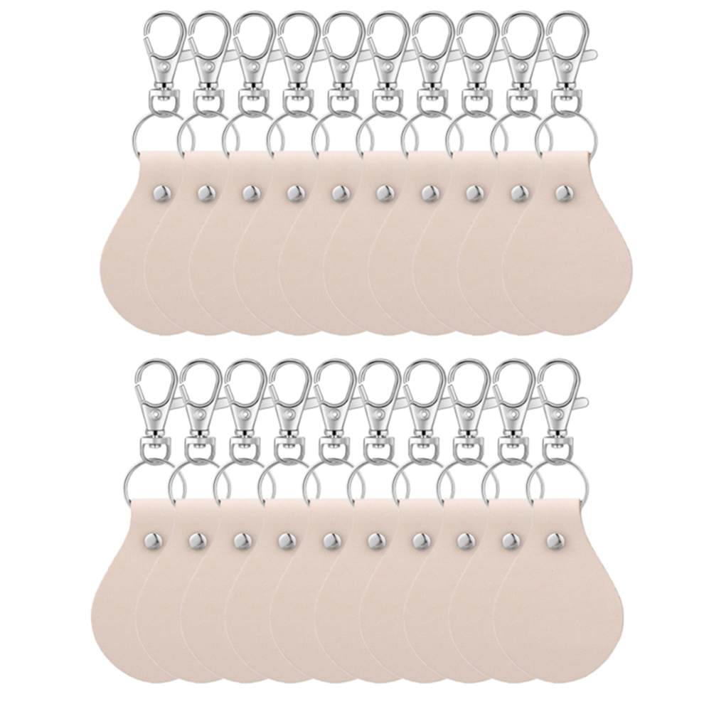 Blanke NøGleringe Til Lasergravering LæDernøGlering Med Drejekrog-image