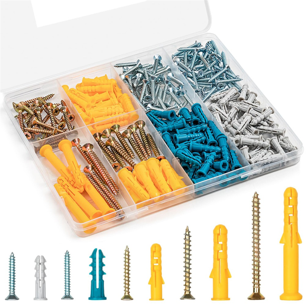 270Pcs Drywall Anchors And Screws Assortment Kit ,135 Wall Anchors 4711600312696