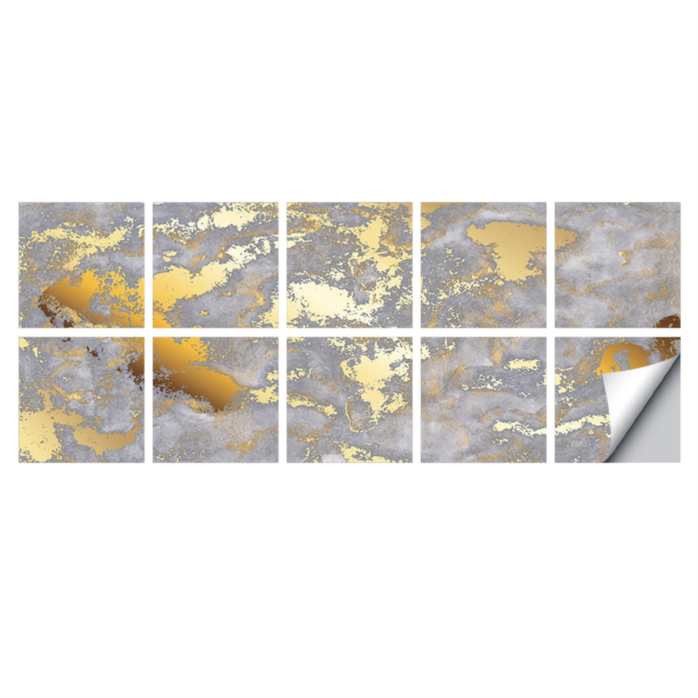 10Pcs Style Golden Marble Pattern Tiles Sticker Kitchen Backsplash 4711600311231