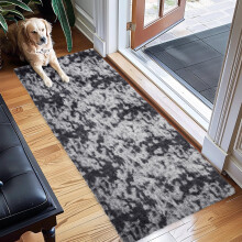 (60 x 220 CM- Runner Rug Bedroom Living Room Kitchen Floor, Shaggy Fluffy Tie-Tye Grey Rug) Printed Traditional Runner Rugs Shaggy Fluffy Rug