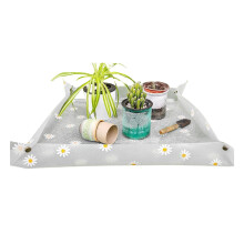 Garden Mat, Inner Pot Mat, Clear Plant Transplant Mat,, Cute Daisy Pattern Repotting Tray, Bonsai Pad, Gardening Matt for Indoor Gardening