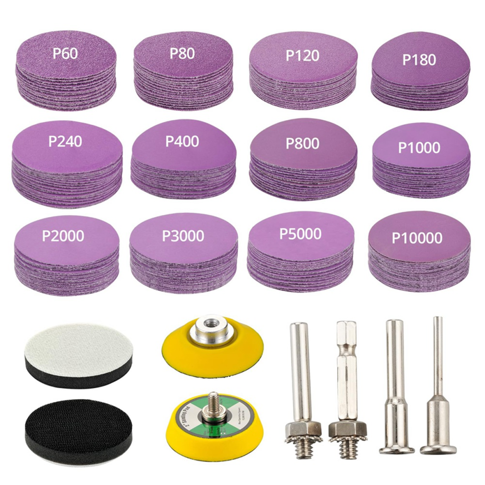 Sanding Discs, Hook & Loop Wet Dry Sandpaper Assortment 60-10000 Grit 4711600329748