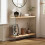 100cm Rectangular Narrow Console Entry Table with Tempered Glass Legs 4
