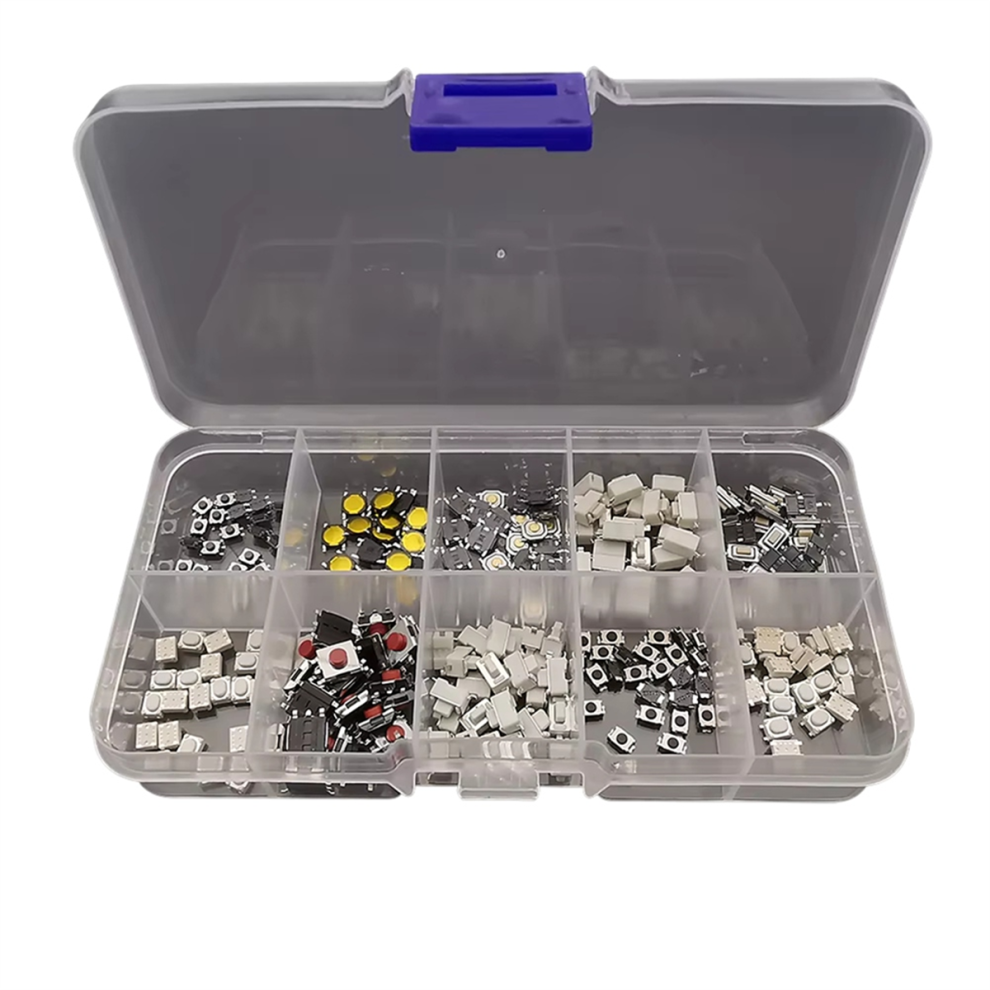 250Pcs Micro-Tactile Tact Push Button Switch Assorted Kit 2P 4 Pin 4711600318261