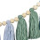 Boho Quastengirlande mit Holzperle Erdfarbene Regenbogengirlande A 6