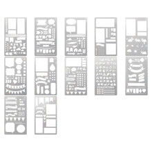 Modello di stencil per il Junk Journaling, geometria, forma, planner 1-12