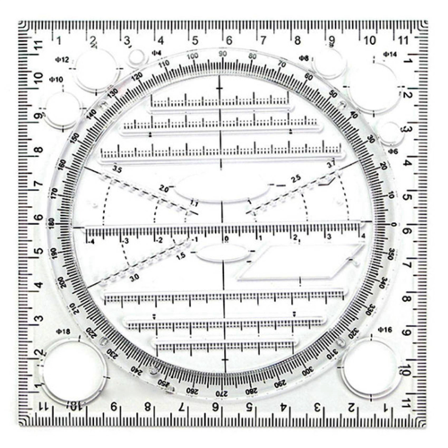 Multifunctional Circle Drawing Template, Geometric Drawing Tool 1