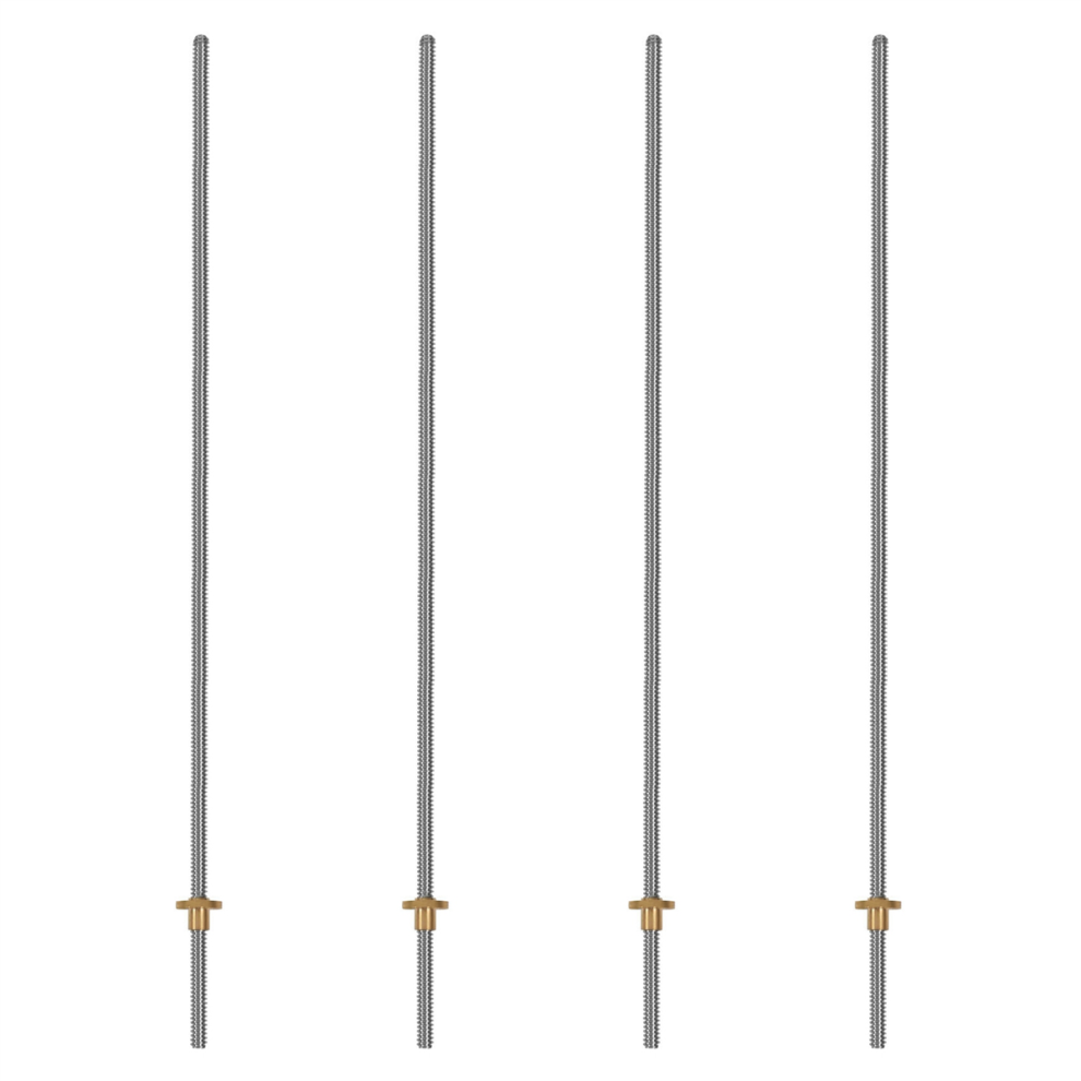 500Mm T8 Lead Screw And Brass Nut (2Mm Pitch, 4 Starts, 8Mm Lead) 4713514257513