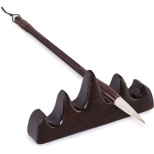 Calligraphy Brush Holder Wood Five-Finger Mountain Shape for Practice 1