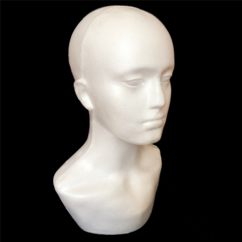 Manichino da esposizione in schiuma per uomo, testa per parrucche, cappelli e sciarpe 1