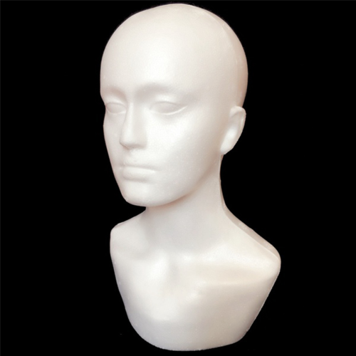 Manichino da esposizione in schiuma per uomo, testa per parrucche, cappelli e sciarpe 2