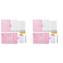 A6 Budget Binder with Zipper Envelopes, Budget Planner Book Pink