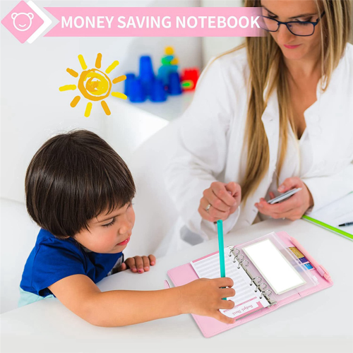 A6 Budget Binder with Zipper Envelopes, Budget Planner Book Pink 2