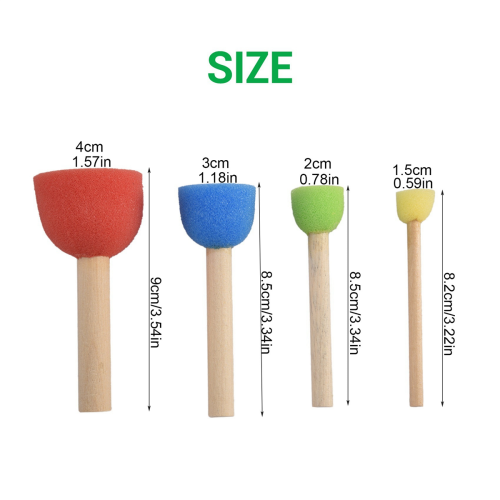 Schaumstoffpinsel-Packung – 1,5 cm, 2 cm, 3 cm, 4 cm 1