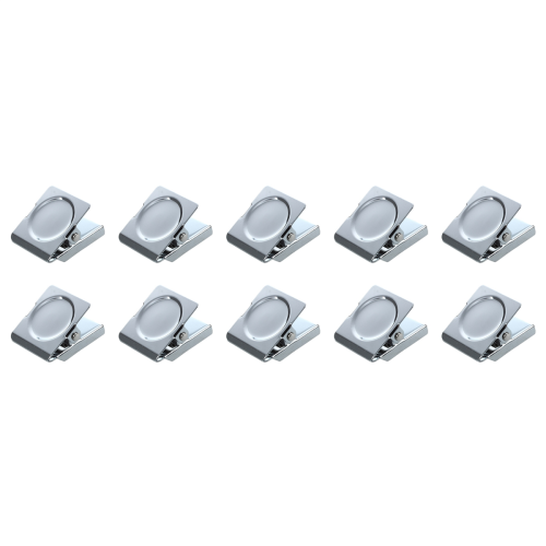 Silver Tone Spring Loaded Memo Ticket Magnetic Fridge Wall Clip