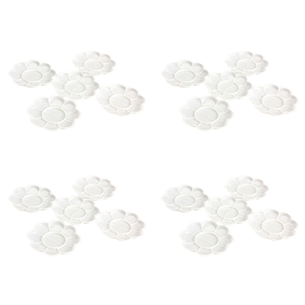 5Pcs Plastic Nail Art Paint Color Mixing Palette Plate Disk