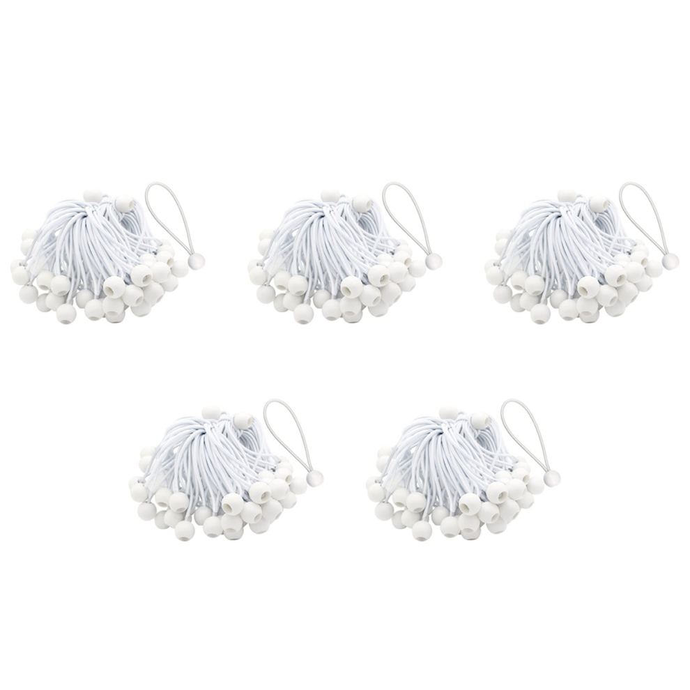 50 Pcs Bungee Cord With Balls Elastic Ties Bungee Toggles Ties(White) 4713514244223