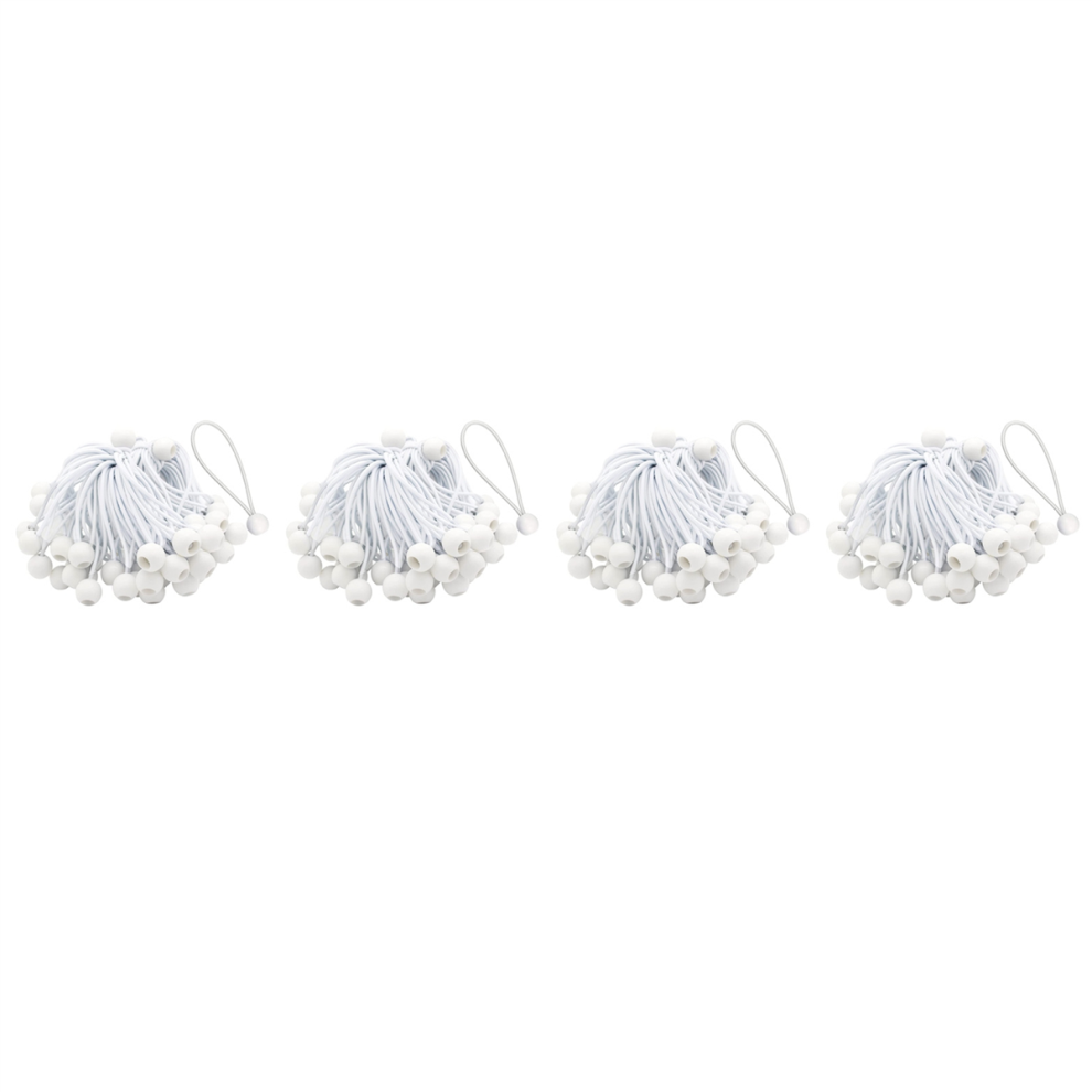 50 Pcs Bungee Cord With Balls Elastic Ties Bungee Toggles Ties(White) 4713514244247