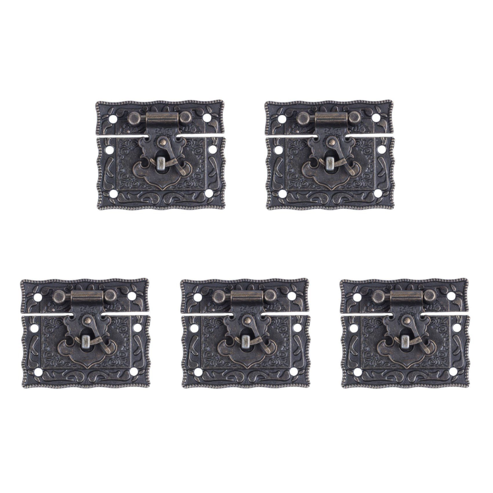 Wood Case Chest Box Rectangle Clasp Closure Hasp Latches Bronze Tone 4713514244148