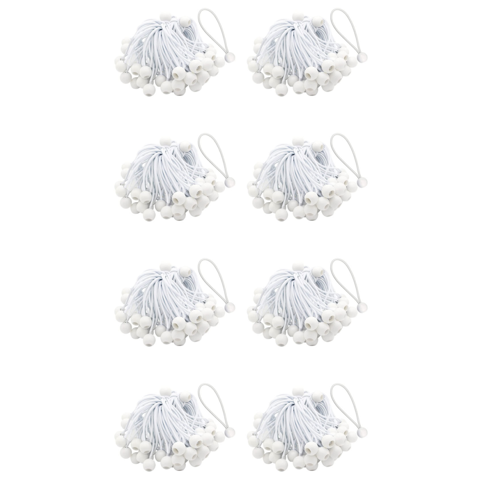 50 Pcs Bungee Cord With Balls Elastic Ties Bungee Toggles Ties(White) 4713514244209