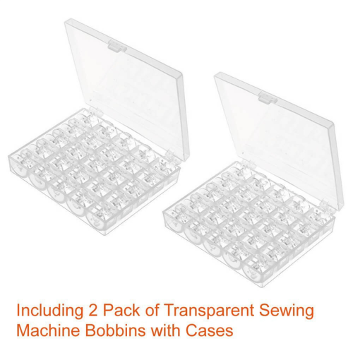 50 Pcs Sewing Machine Bobbins with Case for Singer 1