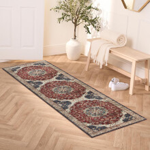 (60 x 220 CM- Runner Rug Bedroom Living Room Kitchen Floor, Cashmere Whisper Traditional Floral Rug) Printed Traditional Runner Rugs Shaggy Fluffy Rug