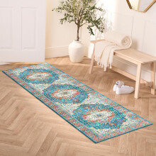 (60 x 220 CM- Runner Rug Bedroom Living Room Kitchen Floor, Cashmere Regal Traditional Rug) Printed Traditional Runner Rugs Shaggy Fluffy Rug