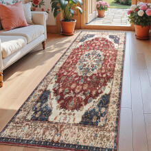(80 x 150 CM- Large Runner Rug Hallway Bedroom Living Room, Cashmere Whisper Traditional Floral Rug) Printed Traditional Runner Rugs Shaggy Fluffy Rug