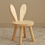Small Board Stool, Cute Ears Solid Wood Small Stool 6