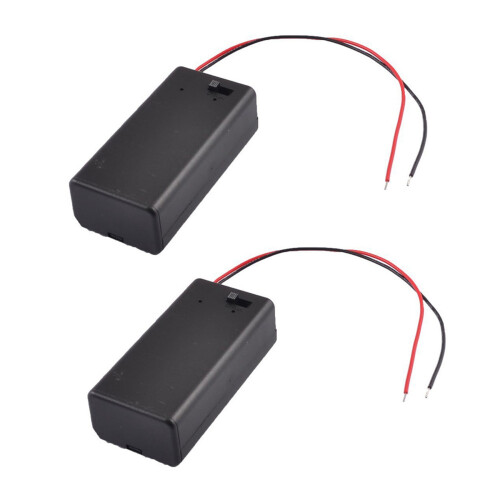 Plastic Storage Pair -9V Batteries Switch Battery Holder Case Box