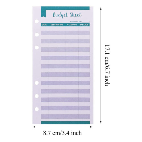 Budget Sheets with Hole 48Pcs for A6 Binder Wallet Pockets Planner 2