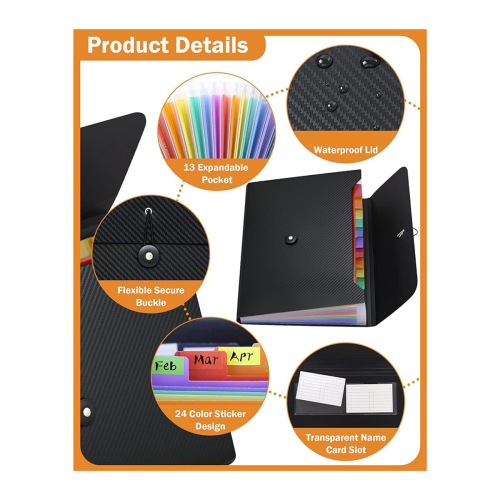 File Organizer Expanding File Folder, Paper Document Receipt Folder 2