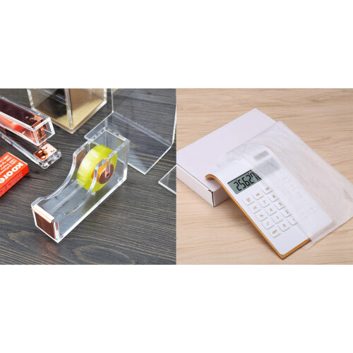 Calcolatrice Portatile A Energia Solare – Display LCD, 10 Cifre, Doppia Alimentazione, Design Sottile E Leggera, Per Ufficio E Scuola (Bianco)