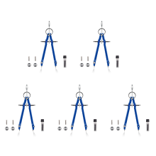 Geometry Set with Lock, Math and Precision Compass, Metal(blue)