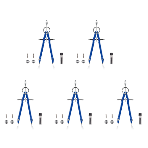 Geometry Set with Lock, Math and Precision Compass, Metal(blue)
