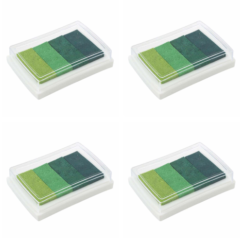 Inkpad Craft Multi Gradient Green 4 x Colors Ink Stamp Pad Oil Based