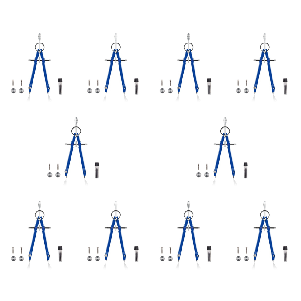 Geometry Set with Lock, Math and Precision Compass, Metal(blue)-image-OPC-PJ5DHDP-NEW