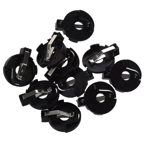 CR2016 2025 2032 Coin Cell Button Battery Holder Socket Black 10 Pcs 1