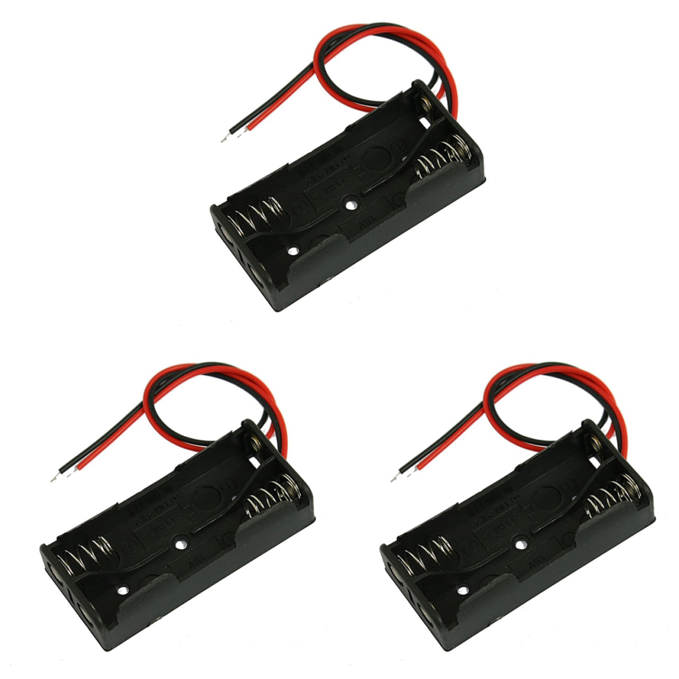 Black Plastic Battery Case Holder Wire 2 x 1.5V AAA-image-OPC-PJ5DHGC-NEW