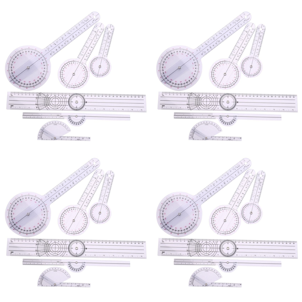 6Pcs Spinal Ruler Spinal Finger Goniometer 180/360 Degree